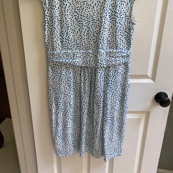 Elegant Polka Dot Dress - Blue and White - Picture 3 of 4